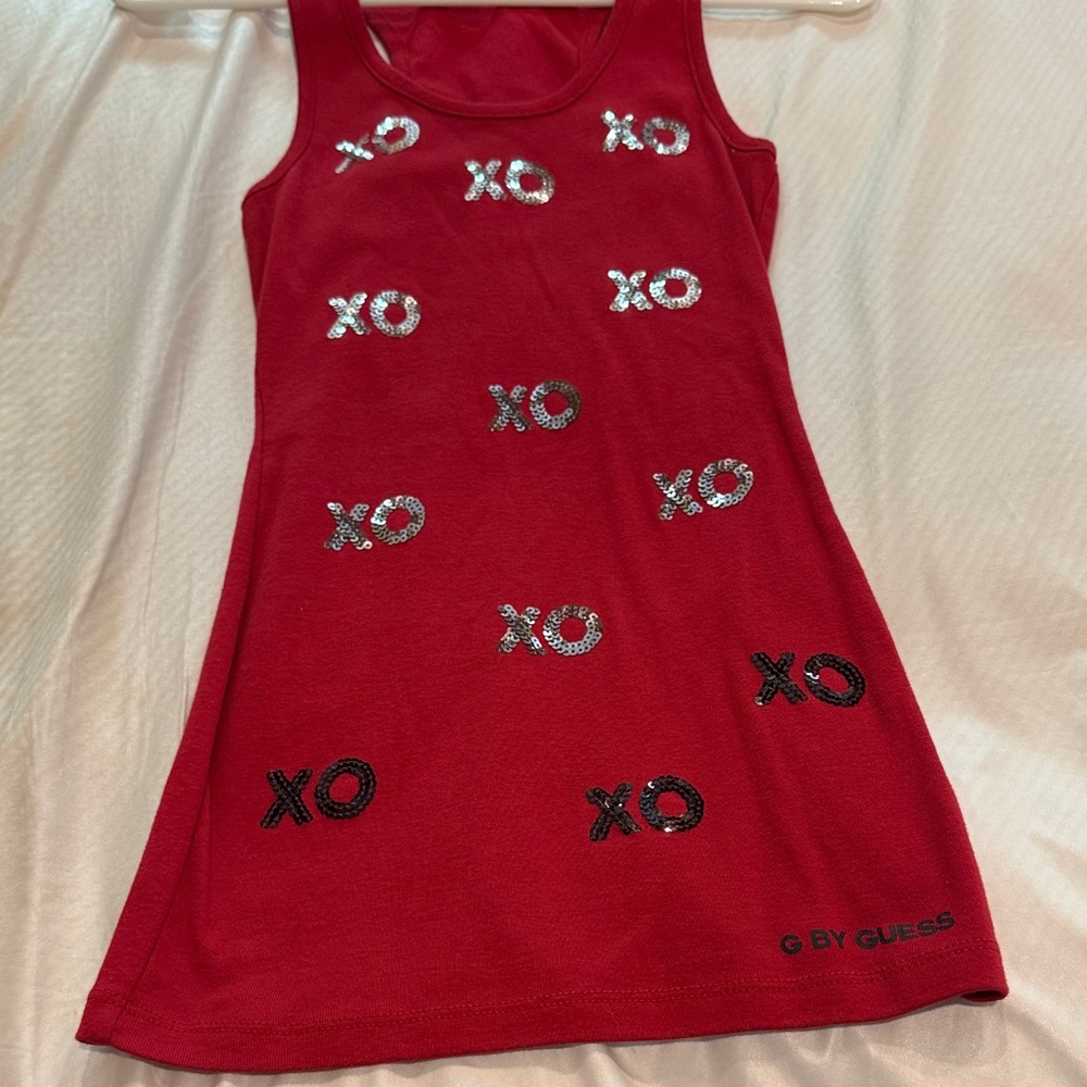 G by Guess Red Sequin 'XO' Tank Dress